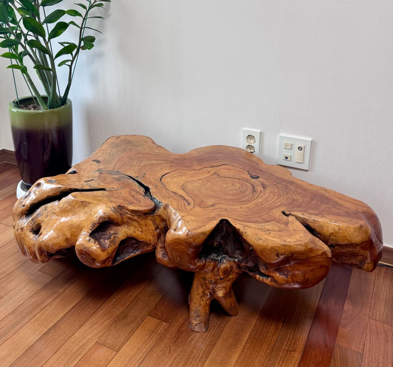 수공예 느티나무 괴목 뿌리 장식장, 화분다이, 3단 선반, 테이블 이미지