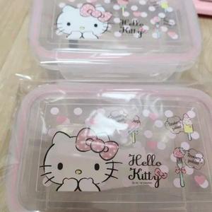헬로키티 사각 밀폐용기 보관함 새제품 이미지