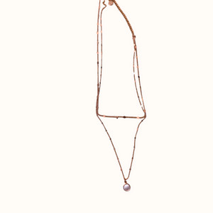 [새상품]두줄 원석 목걸이 & 귀걸이 세트 이미지