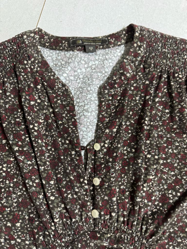 써스데이아일랜드 잔골지 플라워 패턴 원피스 S사이즈 이미지