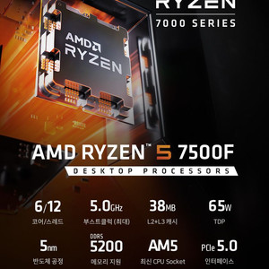 AMD 라이젠 7500F CPU 이미지