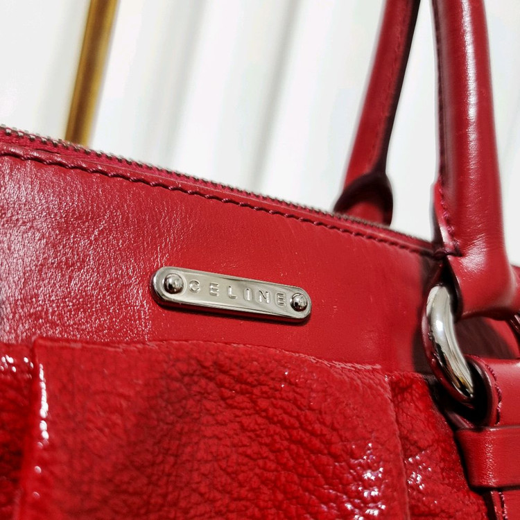 셀린느 에나멜 가죽 토트백 레더 핸드백 가방 (사이즈 넉넉하고 상태좋음) 이미지