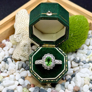 (새상품) 차보라이트 원석+실버 반지(조절링) 이미지