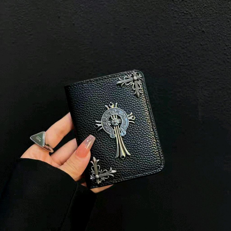 크롬 복고가죽 반지갑 접이식지갑 남여공용 NO.2 이미지