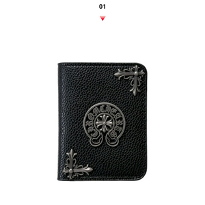 크롬 복고가죽 반지갑 접이식지갑 남여공용 NO.1 이미지