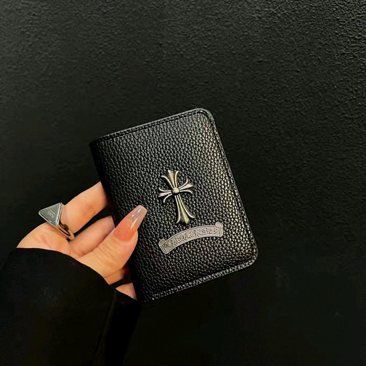 크롬 복고가죽 반지갑 접이식지갑 남여공용 NO.1 이미지