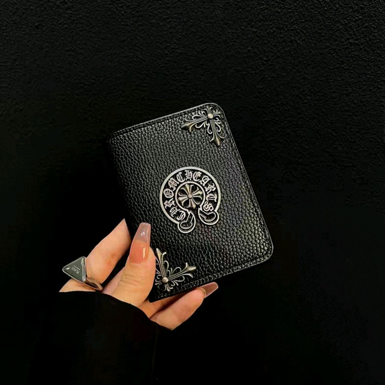 크롬 복고가죽 반지갑 접이식지갑 남여공용 NO.1 이미지