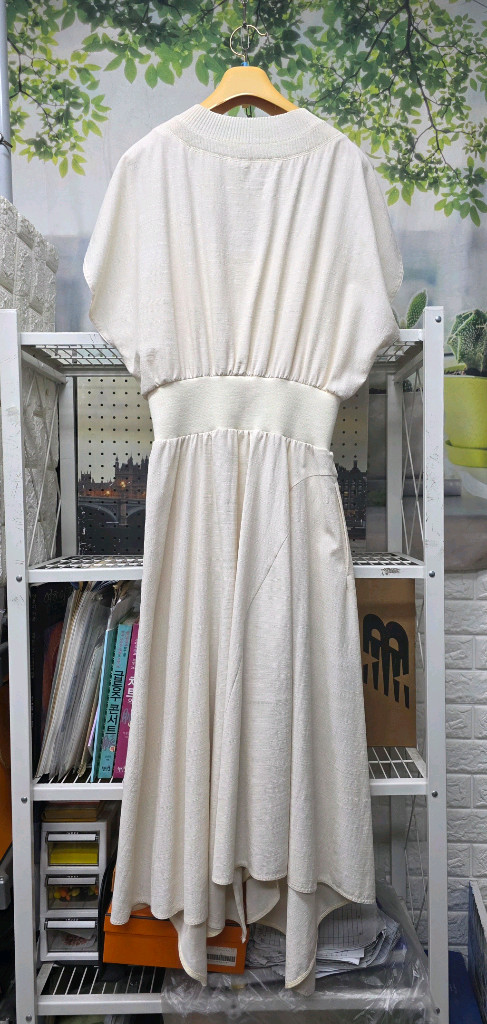 시스템 롱원피스 55 캡소매 아이보리 여름원피스 WM56 이미지