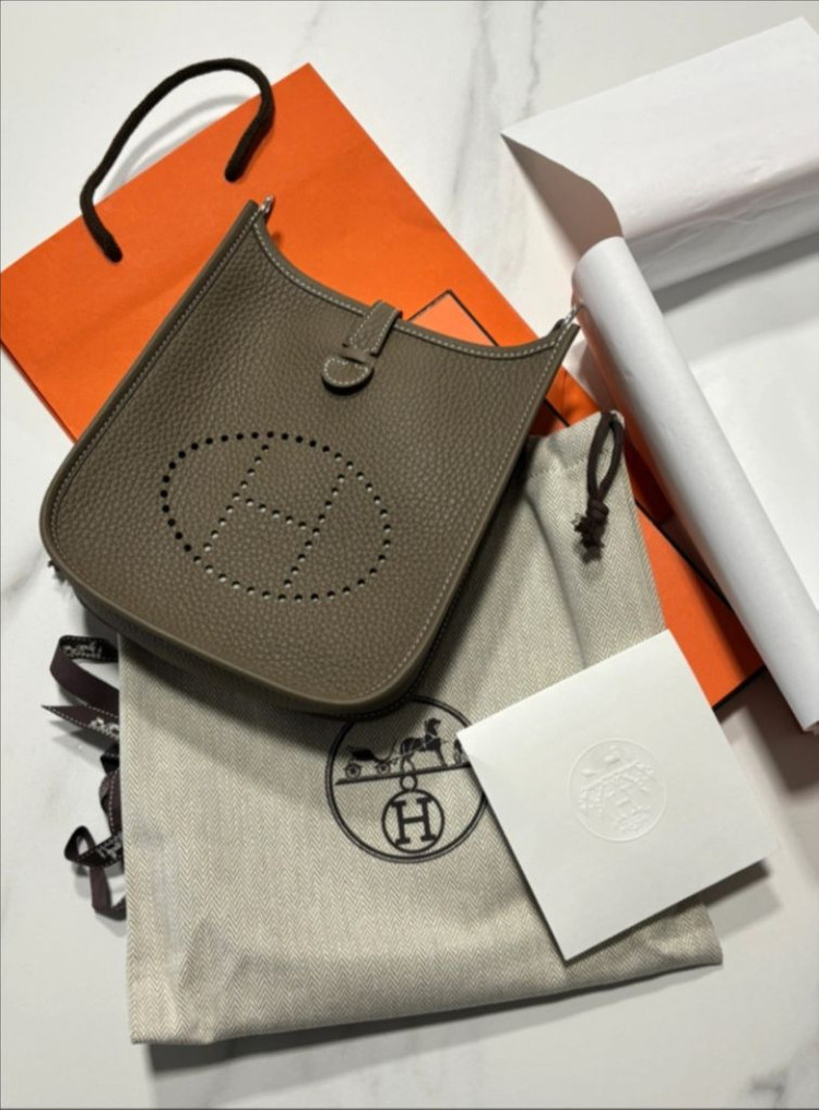 에르메스 정품 미니 에블린 K각인 에토프색상 풀구성 이미지