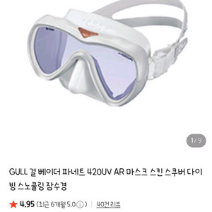걸 베이더 420UV AR 스쿠버다이빙 마스크 팝니다 이미지