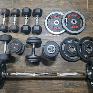 대전 -이지바세트 30kg / 아령 5,7,10,15kg X 2세트 / 원판10kg X 2세트 이미지