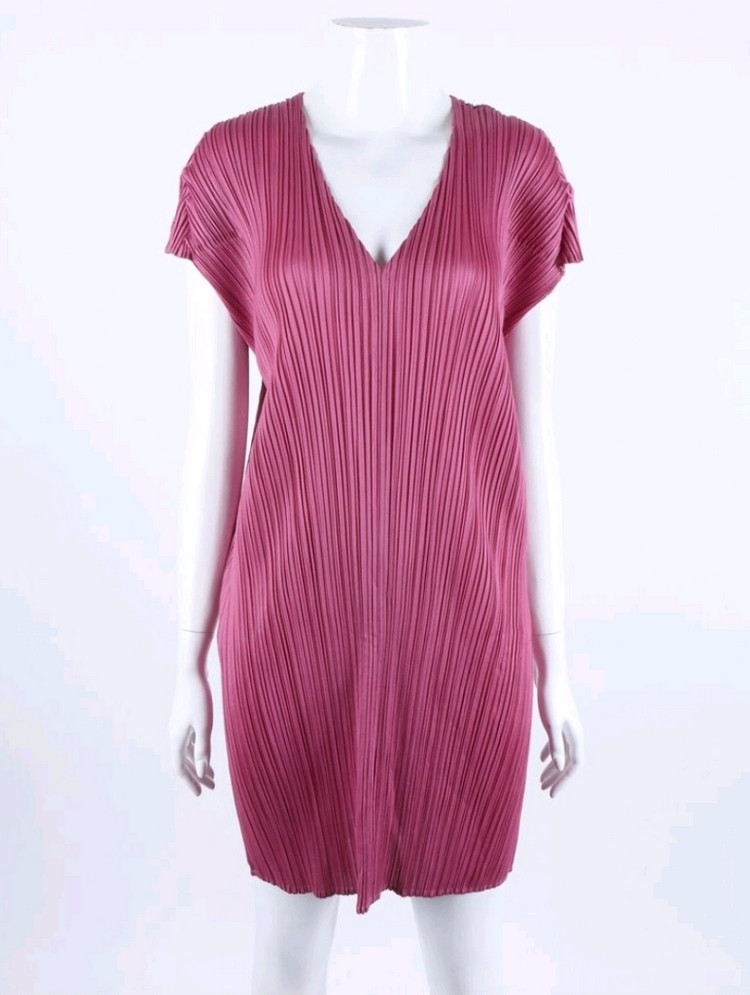 플리츠플리즈 이세이미야케 반소매 원피스 55~66 캡소매 여름원피스 2사이즈 WM53 이미지