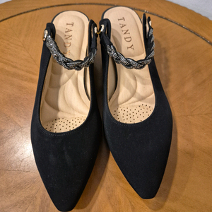 탠디 여성 스웨이드 슬링백 구두 이미지