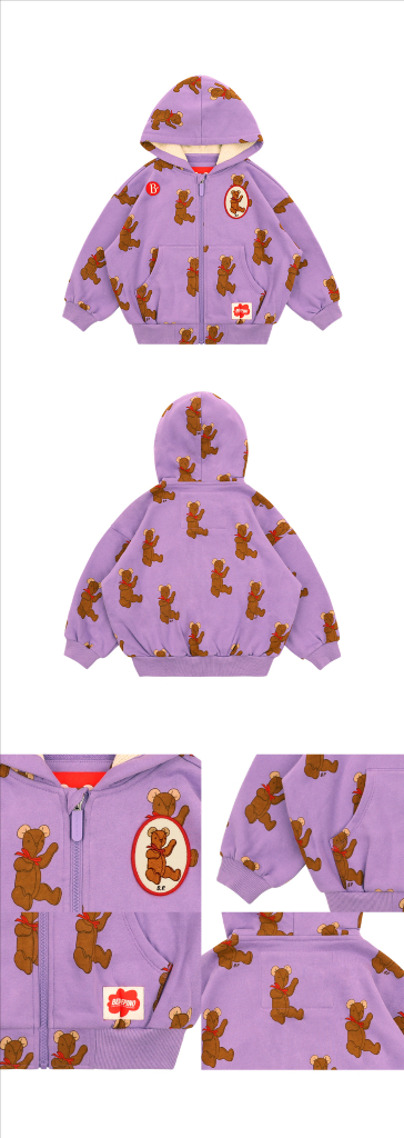 베베드피노 올오버 테디집업후드점퍼 새제품 120 정가59000 이미지