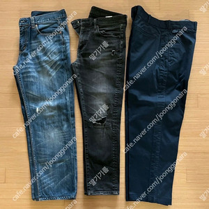 라코스테면바지33/리바이스청바지33/유니클로블랙진33 이미지