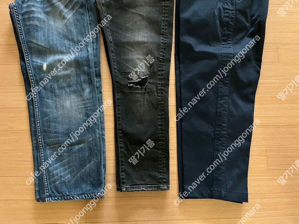라코스테면바지33/리바이스청바지33/유니클로블랙진33 이미지