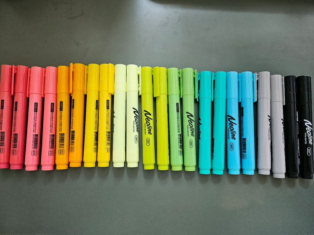 [택포] 동아 네오라인, 모나미 에센티, 에딩슈퍼 등 형광펜 69자루 일괄 이미지