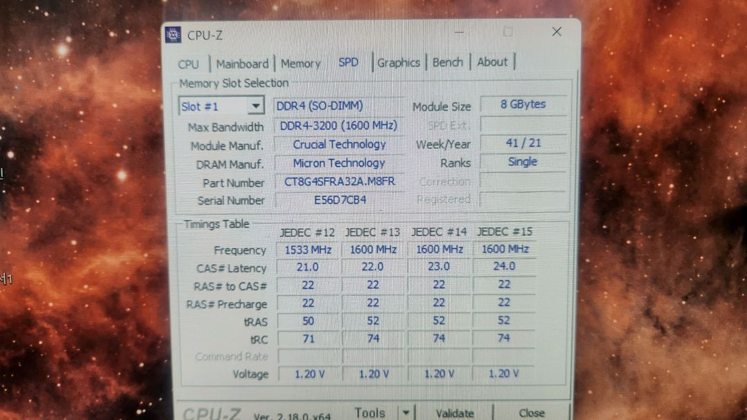 마이크론 DDR4 3200 8GB 노트북 메모리 2개 세트 이미지