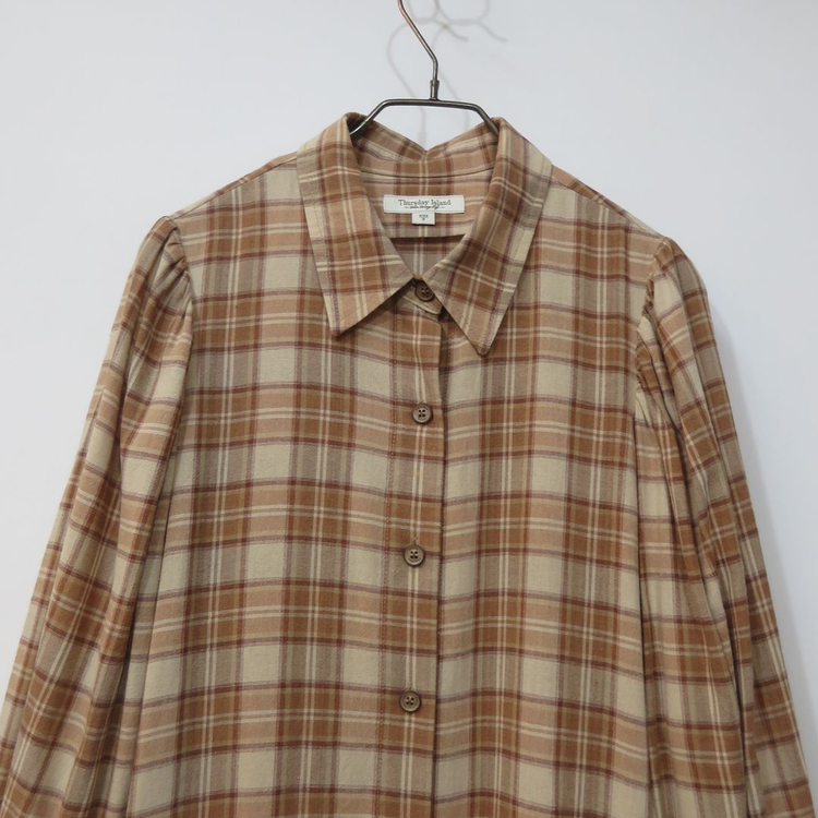 써스데이아일랜드 체크 롱 티어드 원피스 이미지