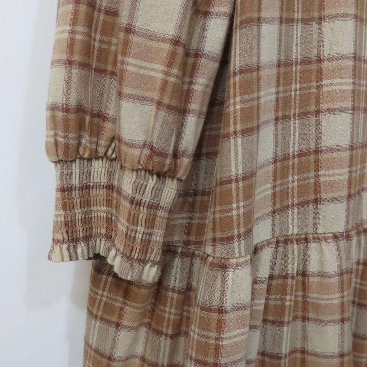 써스데이아일랜드 체크 롱 티어드 원피스 이미지