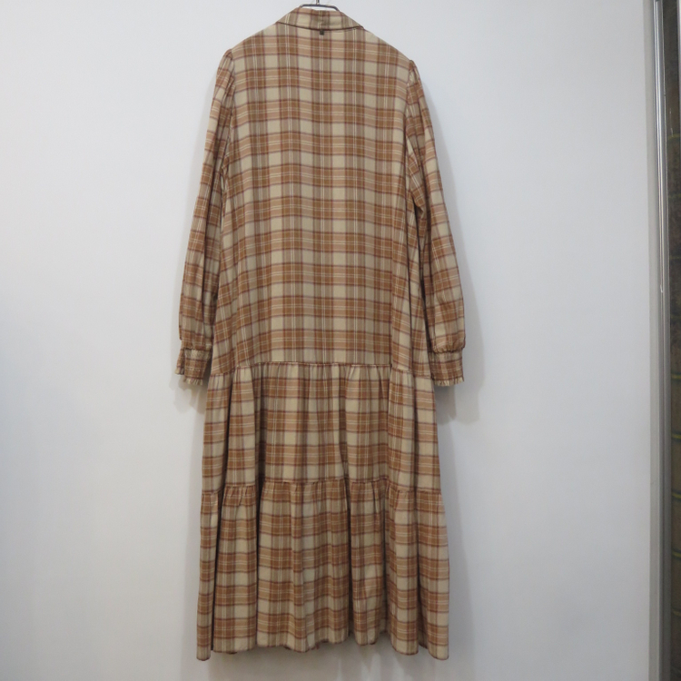 써스데이아일랜드 체크 롱 티어드 원피스 이미지