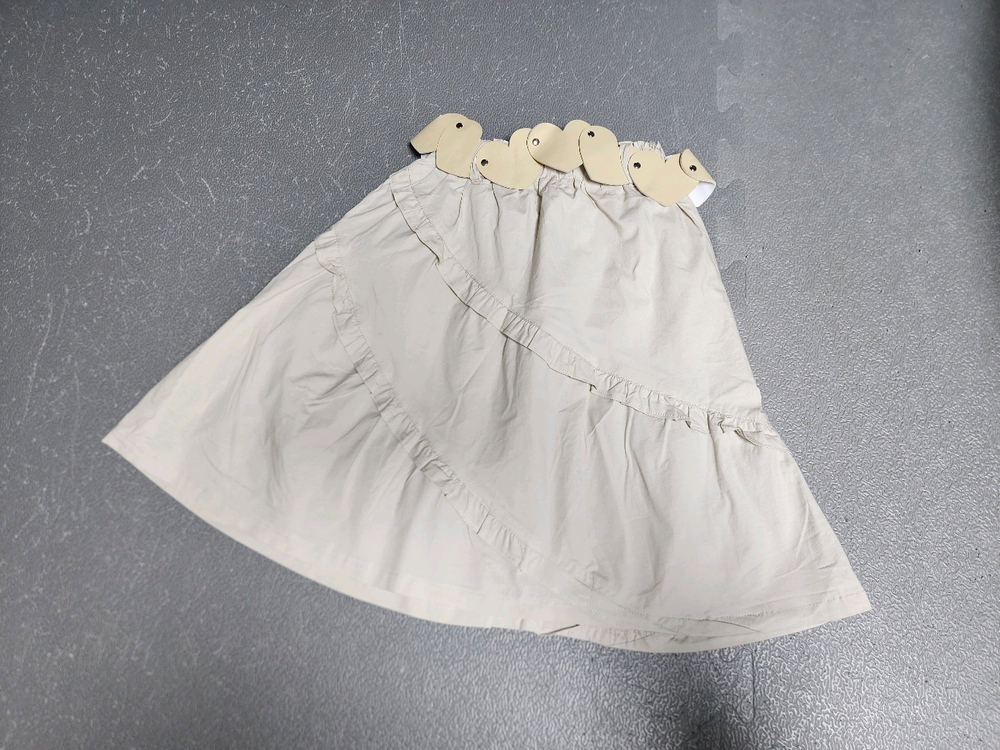 여아 130 아이보리 스커트 허리띠 포함 이미지
