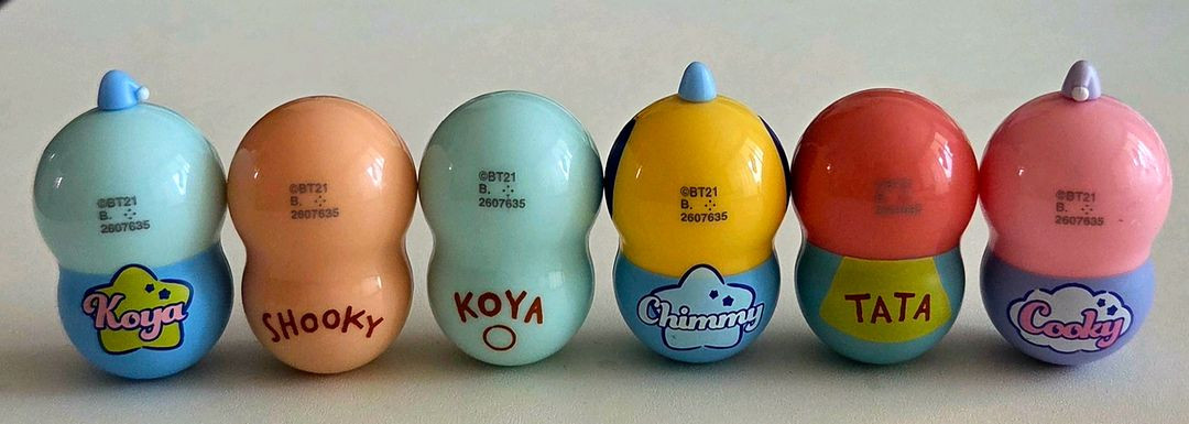 (플리퍼즈,쿠너츠)방탄소년단 bt21 스핀피즈 오뚝이들, 몰랑이 오뚝이들 이미지