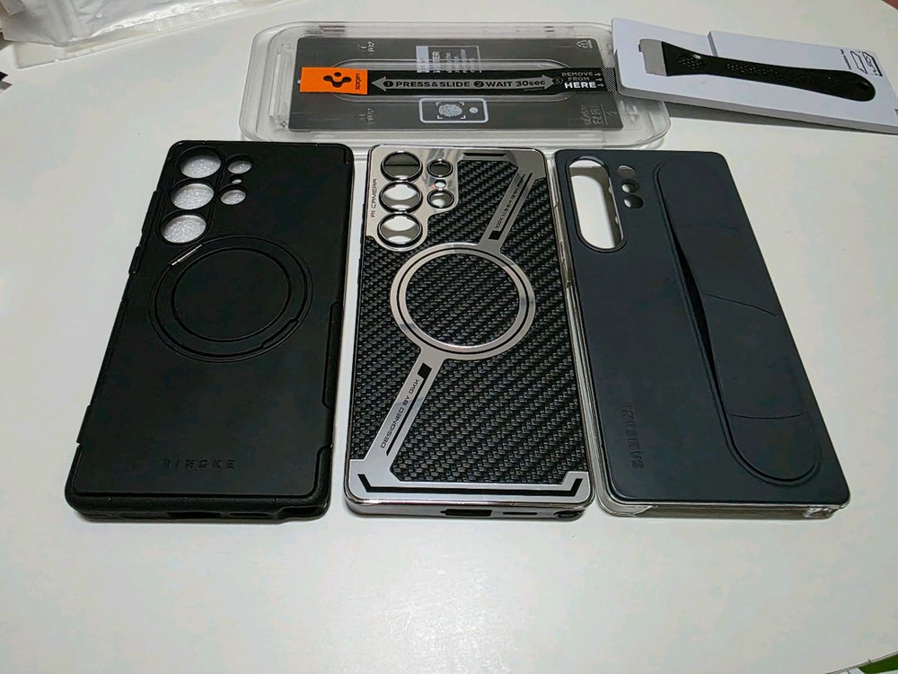 갤럭시 s25울트라 정품/링케/엘라딕 카본 케이스,필름 이미지