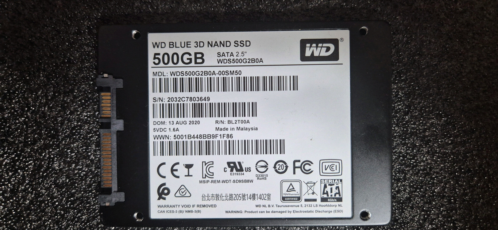 WD BLUE 500GB SSD 이미지