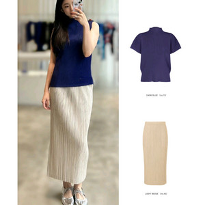 플리츠플리즈 미스트,씨커스커트 베이지~ 이미지