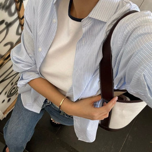 Atoi 아뜨와 스트라이프 셔츠(파우더핑크) 이미지