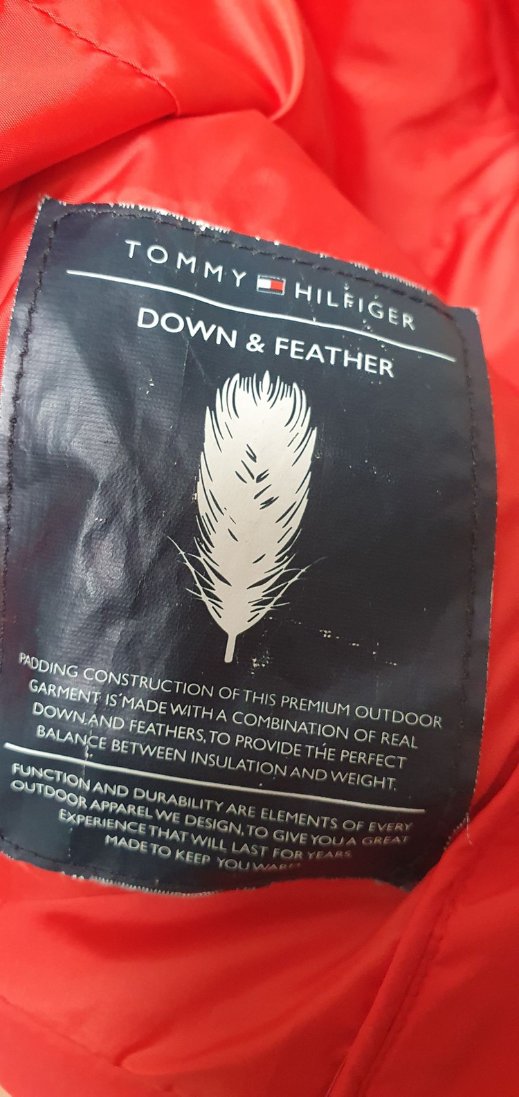 타미힐피거 키즈 레드 구스 다운 패딩 자켓 판매 이미지