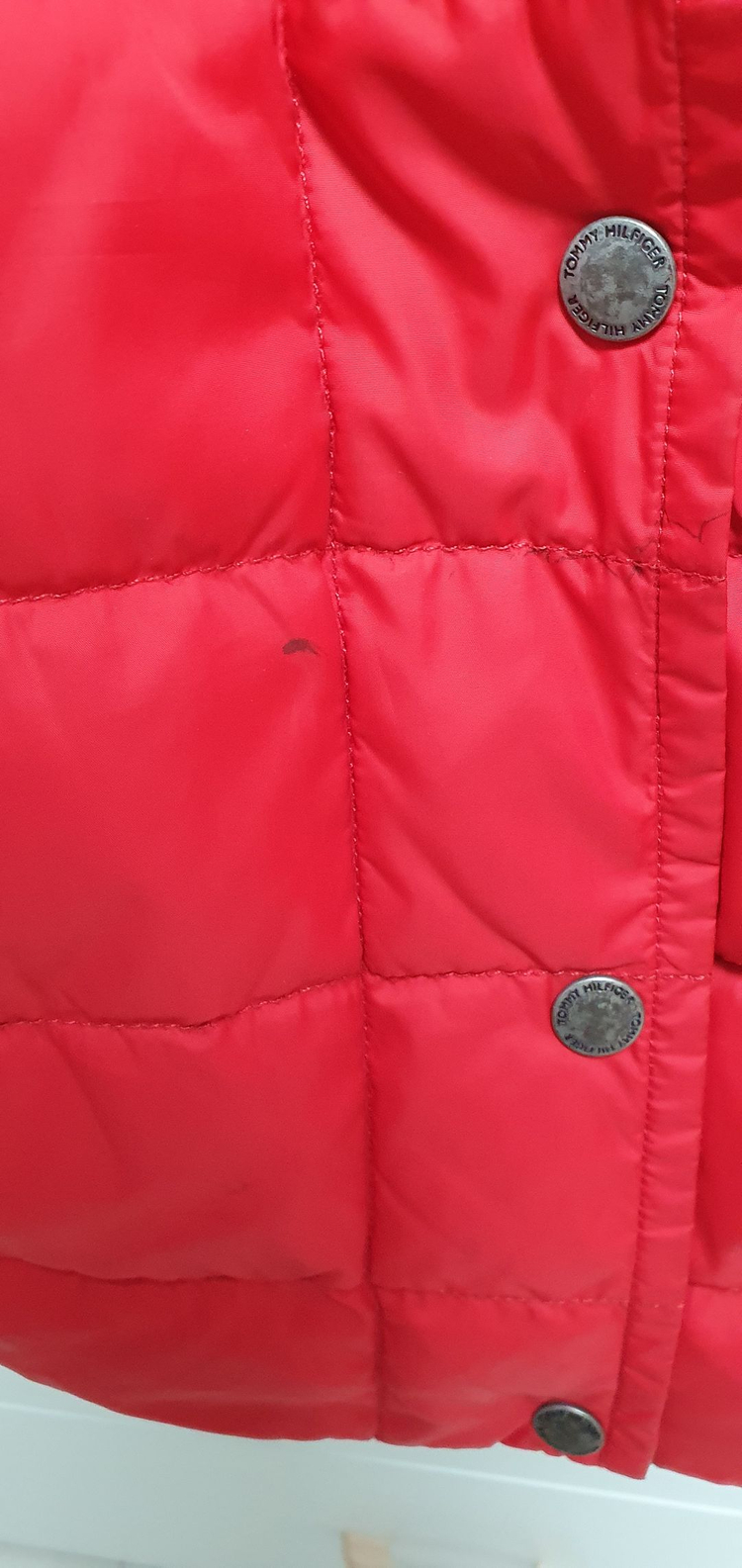 타미힐피거 키즈 레드 구스 다운 패딩 자켓 판매 이미지