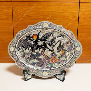 나전칠기 십장생 타원쟁반 김영만작가 (새상품) 이미지