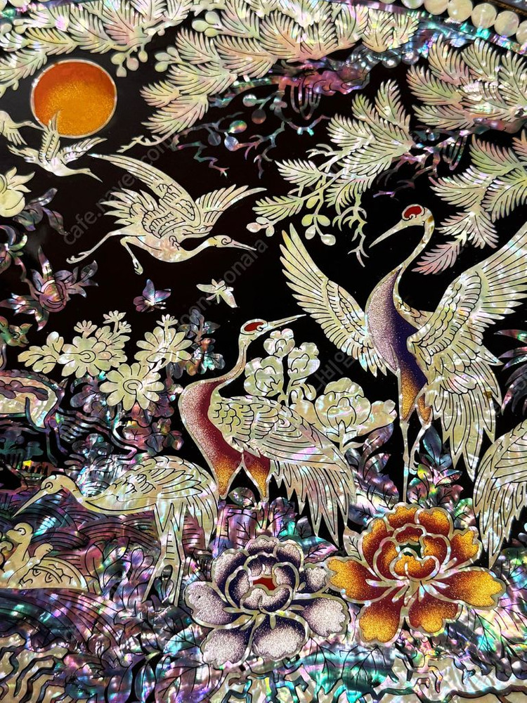 나전칠기 십장생 타원쟁반 김영만작가 (새상품) 이미지