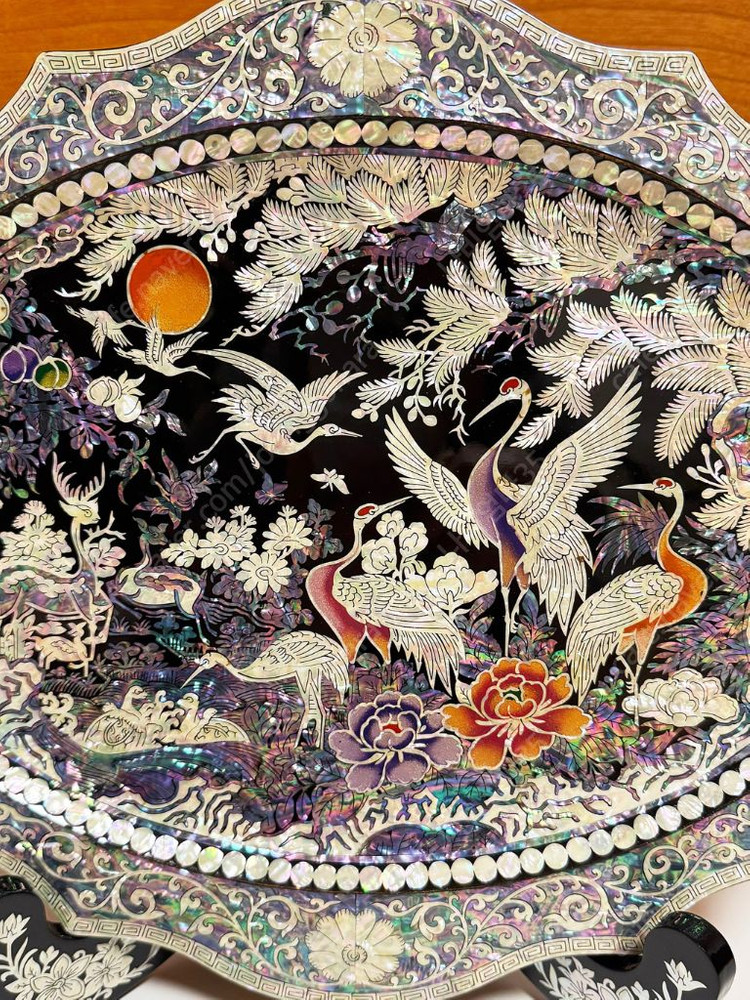 나전칠기 십장생 타원쟁반 김영만작가 (새상품) 이미지