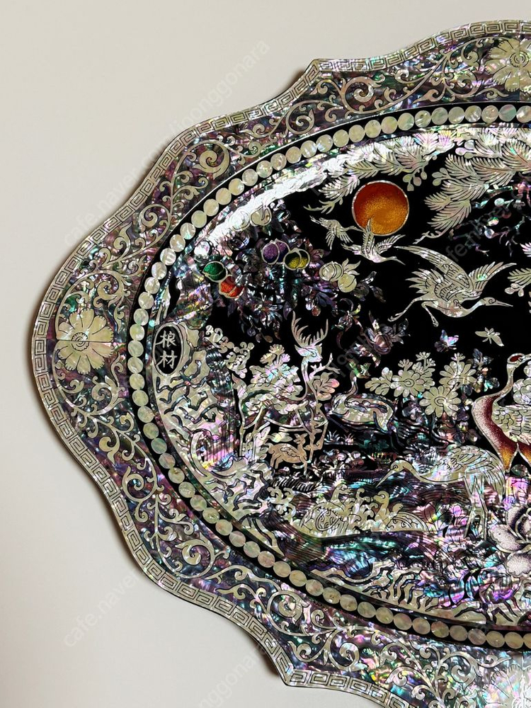 나전칠기 십장생 타원쟁반 김영만작가 (새상품) 이미지