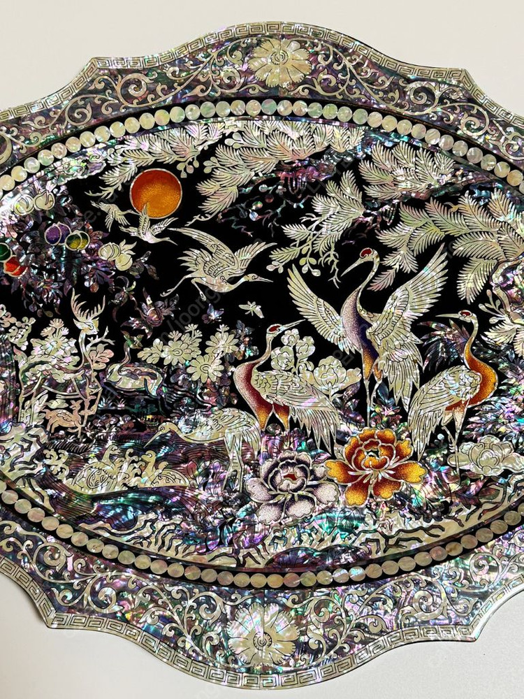 나전칠기 십장생 타원쟁반 김영만작가 (새상품) 이미지