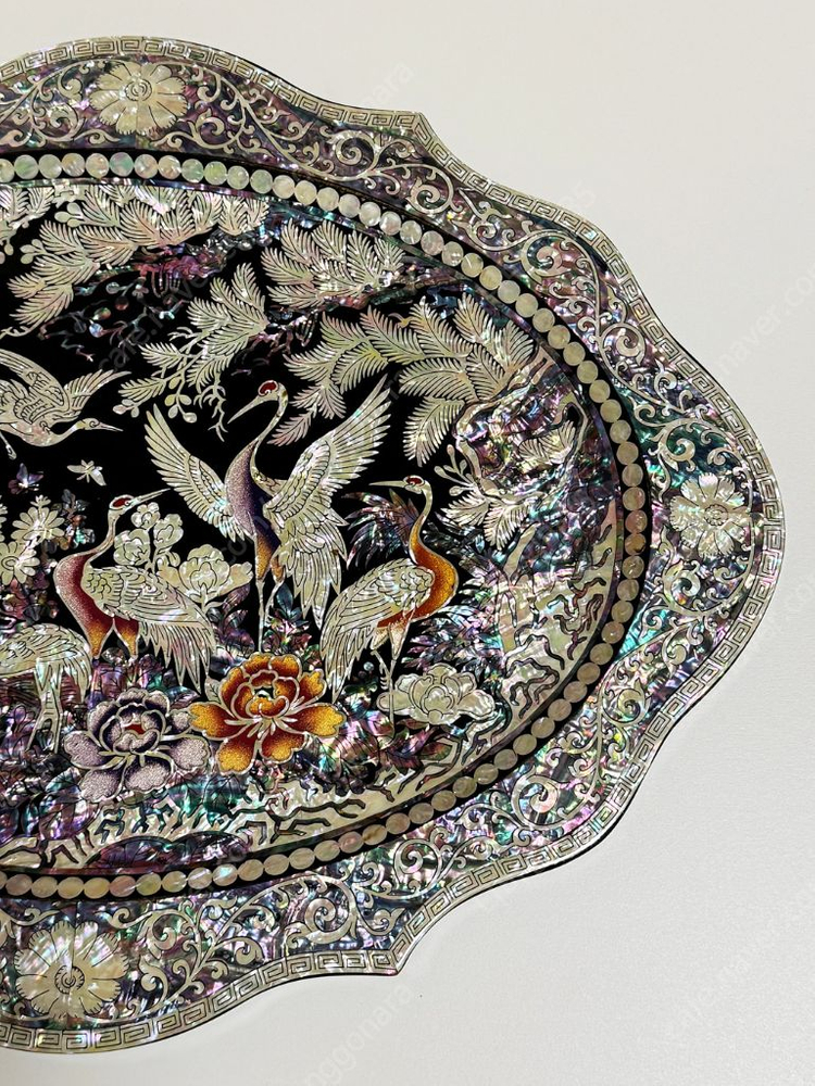 나전칠기 십장생 타원쟁반 김영만작가 (새상품) 이미지