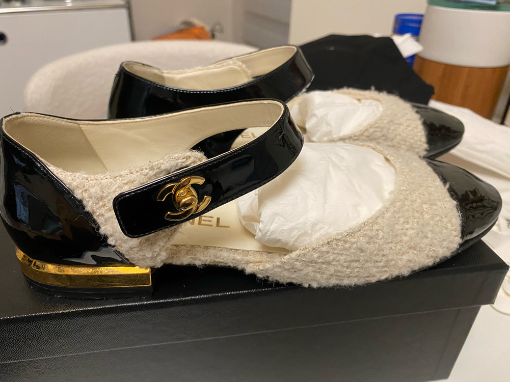 샤넬 트위드 메리제인 슈즈 38 이미지