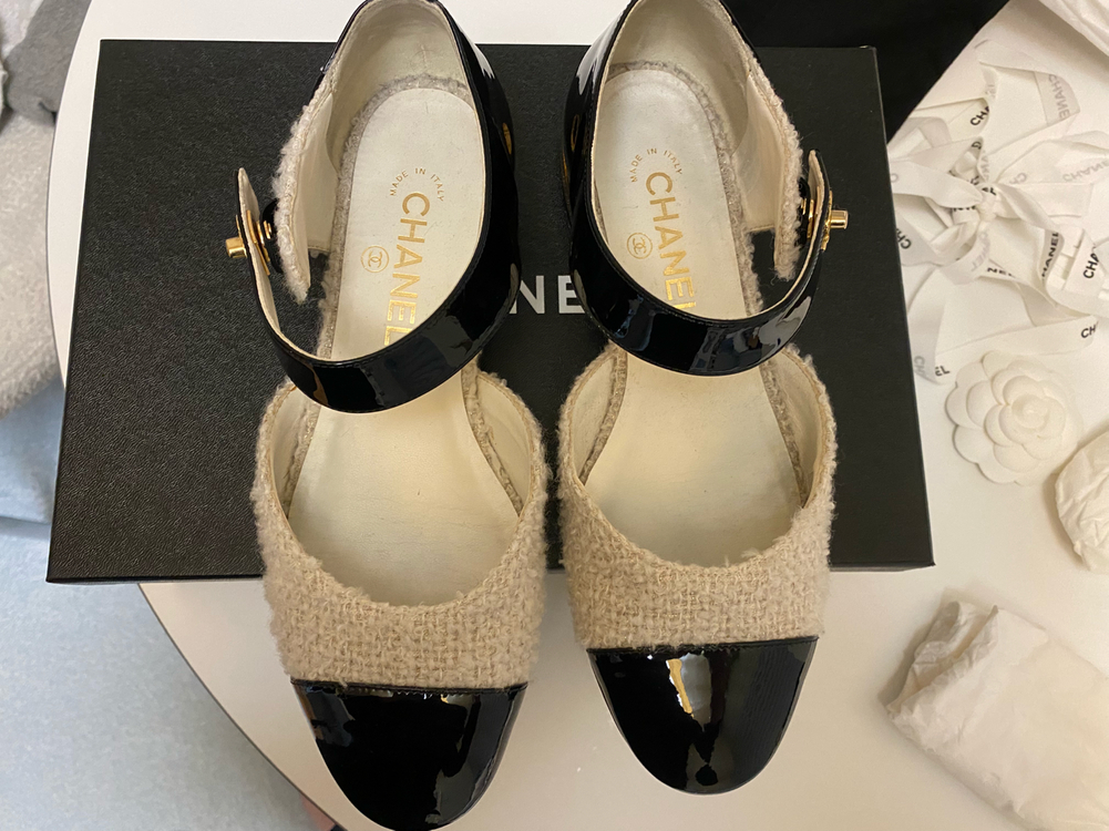 샤넬 트위드 메리제인 슈즈 38 이미지