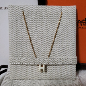 [1회착용/풀구성] MINI / 에르메스 팝아슈 목걸이 로즈골드 & 블랑 이미지