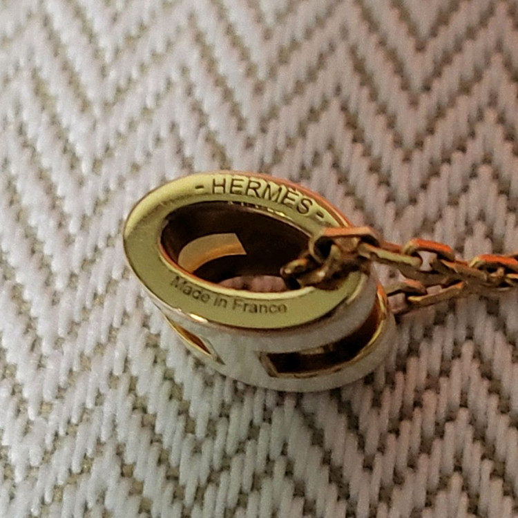 [1회착용/풀구성] MINI / 에르메스 팝아슈 목걸이 로즈골드 & 블랑 이미지