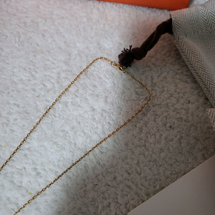 [1회착용/풀구성] MINI / 에르메스 팝아슈 목걸이 로즈골드 & 블랑 이미지