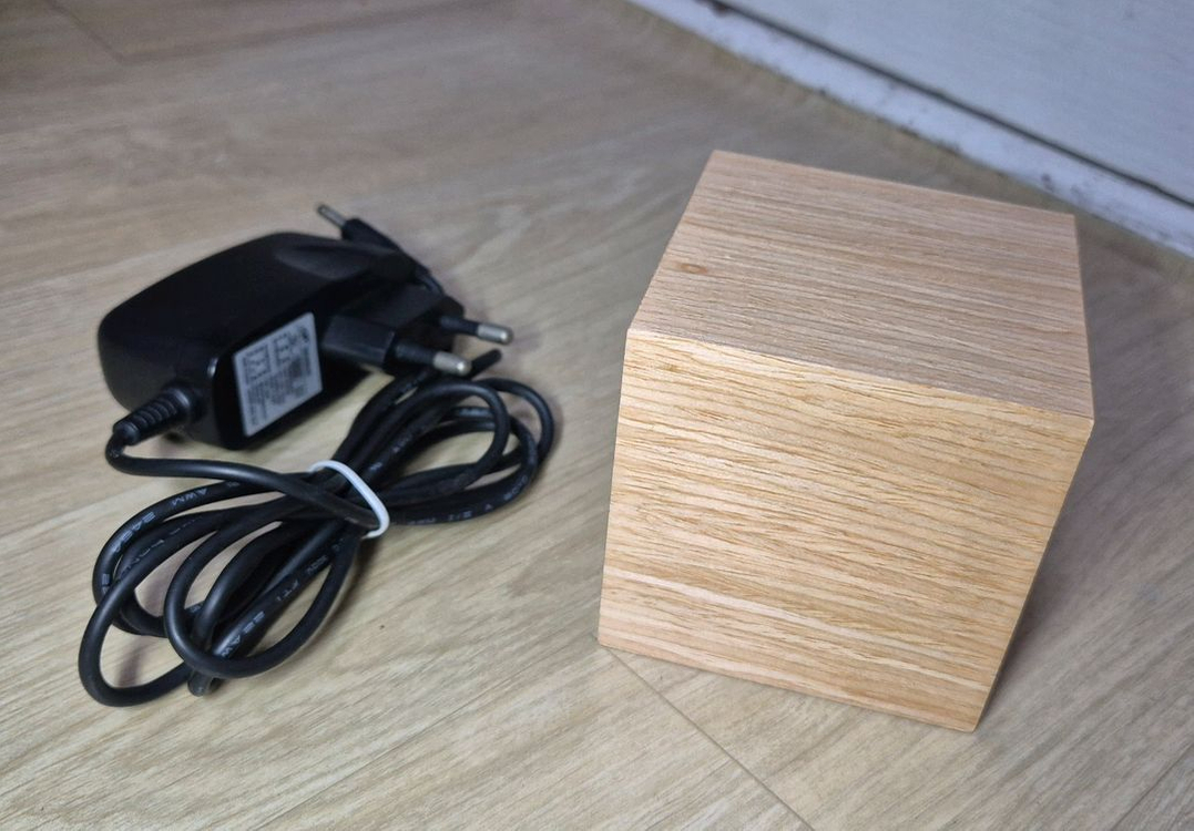 무소음 LED 나무 알람시계_미니 정사각형 리얼우드 이미지