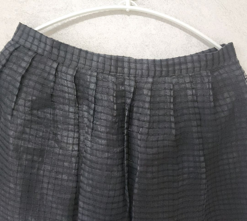 블랙 체크 패턴 시스루 스커트 이미지