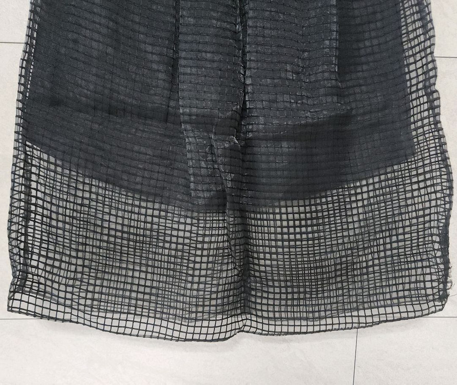 블랙 체크 패턴 시스루 스커트 이미지