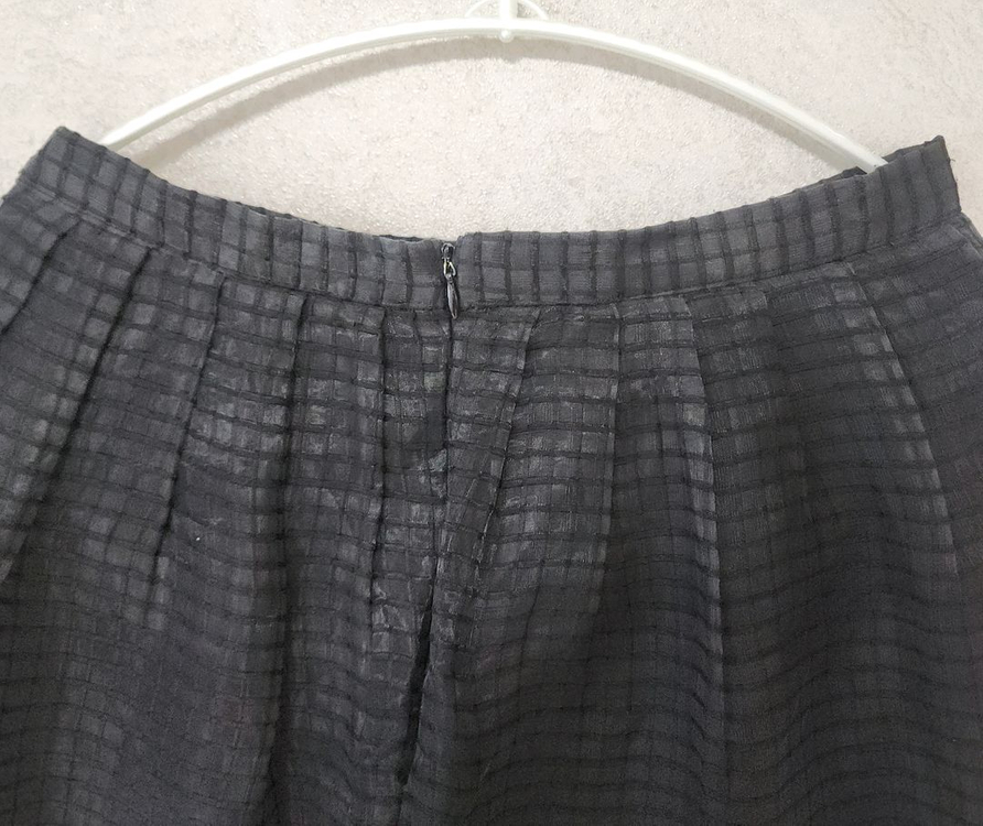 블랙 체크 패턴 시스루 스커트 이미지