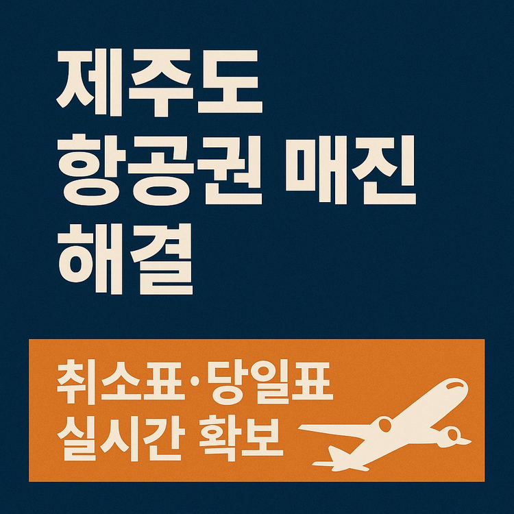 긴급 매진 비행기표 예약) 제주 - 김포/부산/청주/대구/광주 국내선 이미지