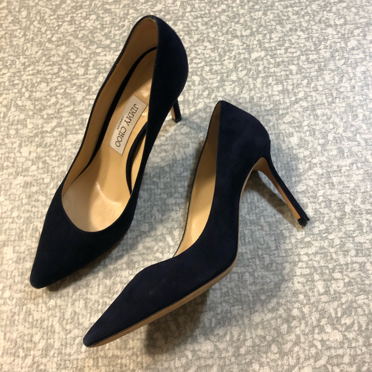 지미추 로미 85 245mm 구두 힐 하객룩 네이비 이미지